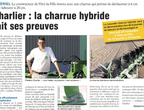 La Marne Agricole – Le constructeur de Vitry-la-Ville innove avec une charrue qui permet de déchaumer à 6 cm ou de labourer à 20 cm